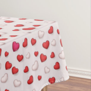 Luxury Modern Elegant Love Red Heart Tablecloth