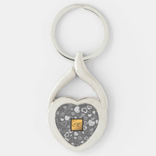 Luxury Modern Elegant Love Silver Heart Keychain