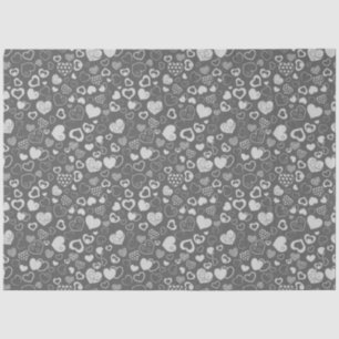 Luxury Modern Elegant Love Silver Heart Tissue Paper