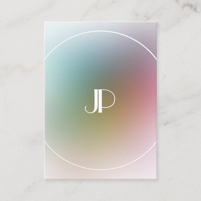 Luxury Modern Elegant Monogrammed Colourful Trendy Business Card (Front)