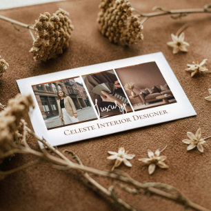 Luxury Modern Elegant Photo Layout Interior Design Business Card