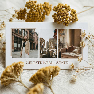 Luxury Modern Elegant Photo Layout Real Estate  Business Card