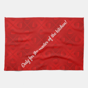 Luxury Modern Elegant Red Heart Kitchen Towel