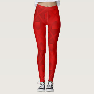 Luxury Modern Elegant Red Heart Leggings