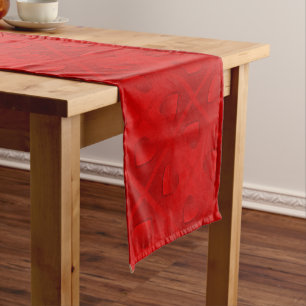 Luxury Modern Elegant Red Heart Long Table Runner