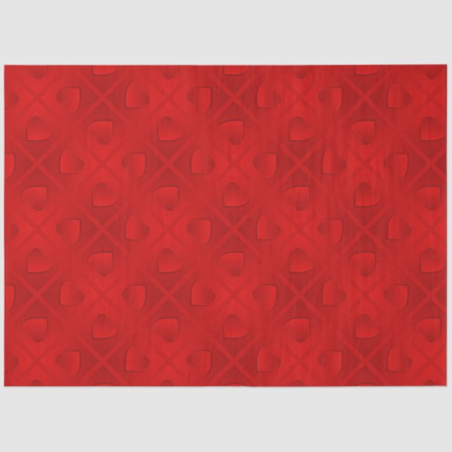 Luxury Modern Elegant Red Heart Tissue Paper (Front)