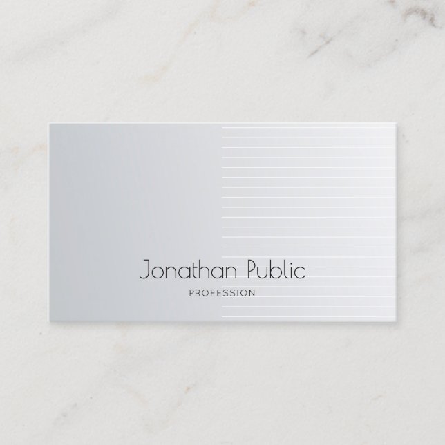 Luxury Modern Elegant Silver Template Professional Business Card (Front)