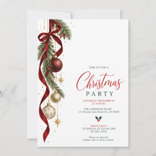 Luxury Modern Evergreen Holiday Christmas Party Invitation