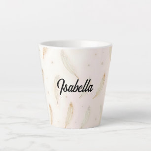 Luxury Modern Feathers Boho Collection Latte Mug