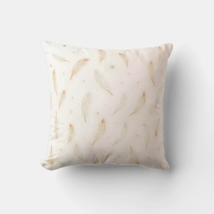 Luxury Modern Feathers Boho Collection Throw Pillow