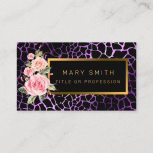 Luxury Modern Floral Tiger Add Your Text Business Card