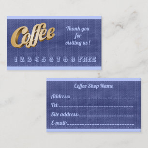 Luxury Modern Free Blue Jeans Coffee Business Card
