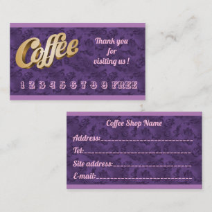 Luxury Modern Free Floral Purple Coffee Business Card