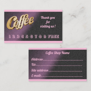 Luxury Modern Free Pink Coffee Business Card