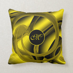 Luxury Modern Gold Abstract Floral Rose Throw Pillow