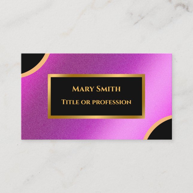 Luxury Modern Gold Pink Professional Business Card (Front)