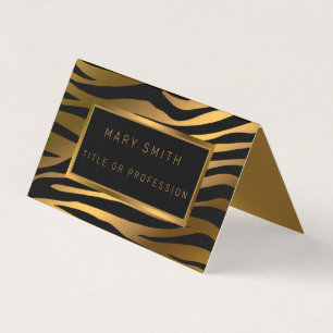 Luxury Modern Gold Tiger Add Your Text Business Card