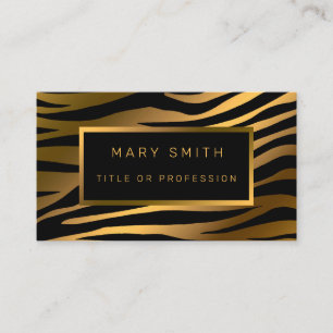 Luxury Modern Gold Tiger Add Your Text Business Card