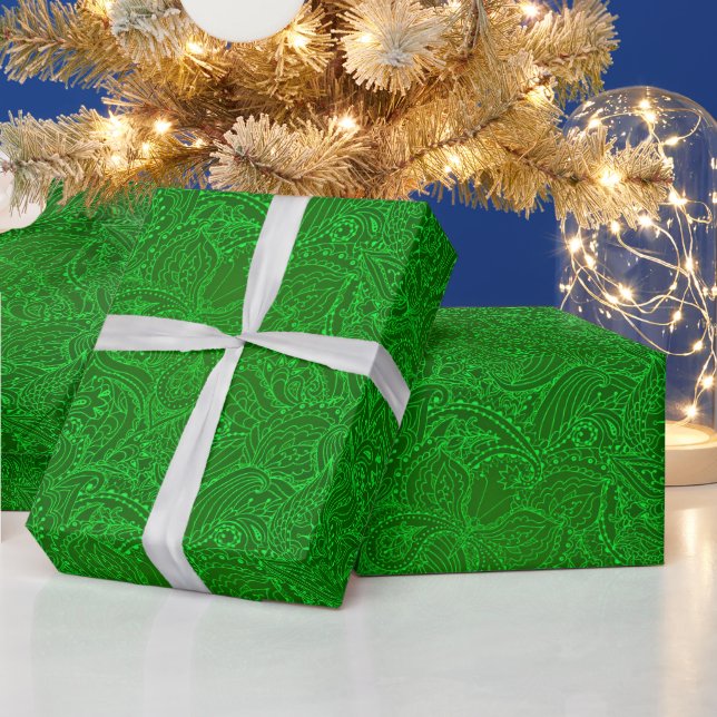 Luxury Modern Green Natural Floral Butterfly Wrapping Paper (Holidays)
