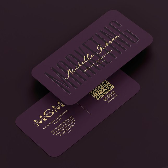 Luxury Modern Marketing Monogram Purple Business Card (Luxury Modern Marketing Monogram Purple Business Card
)