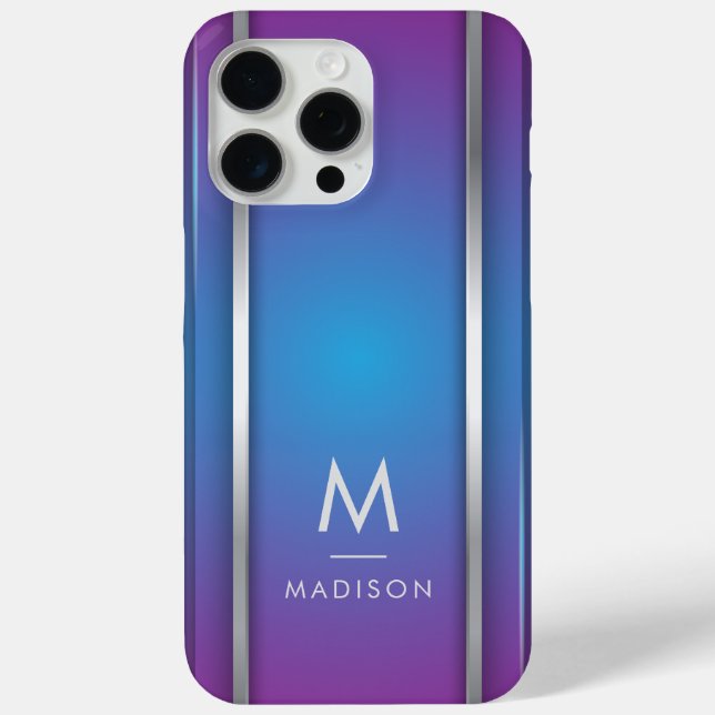 Luxury Modern Minimal Abstract Violet Blue  Case-Mate iPhone Case (Back)