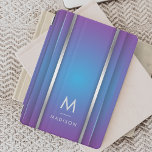 Luxury Modern Minimal Abstract Violet Blue iPad Mini Cover<br><div class="desc">An elegant luxurious style abstract iPad cover featuring violet and blue geometric design. Personalize with your monogram and name.</div>