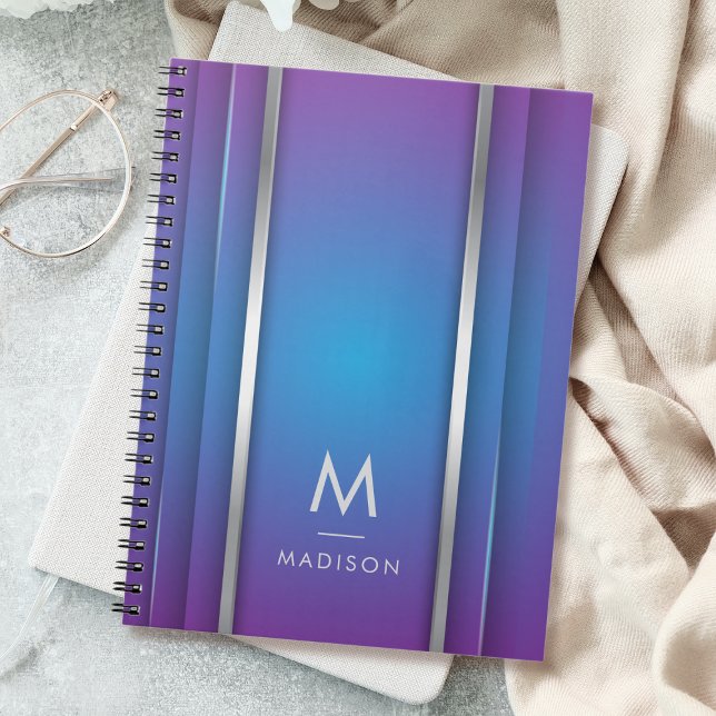 Luxury Modern Minimal Abstract Violet Blue Notebook (Creator Uploaded)