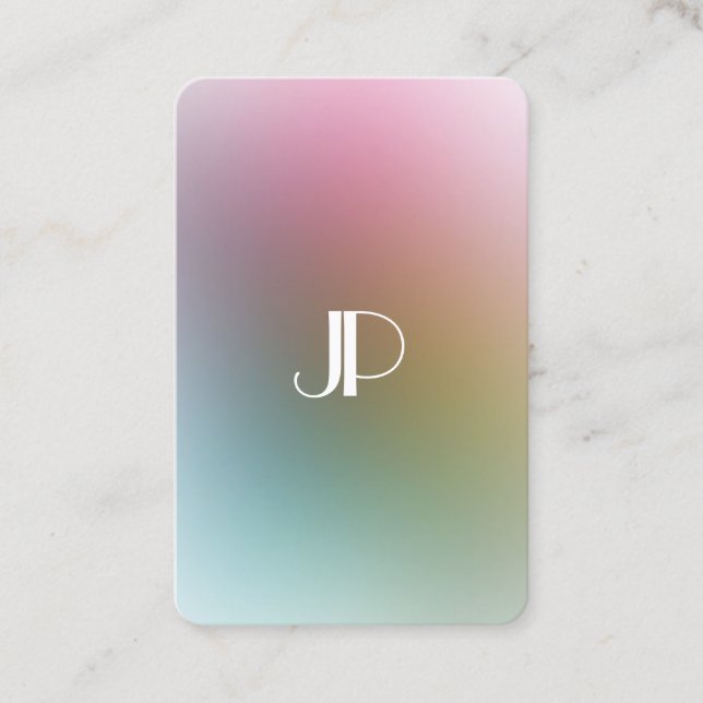 Luxury Modern Monogram Colourful Template Elegant Business Card (Front)
