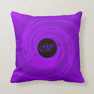 Luxury Modern Neon Purple Abstract Floral Rose Throw Pillow