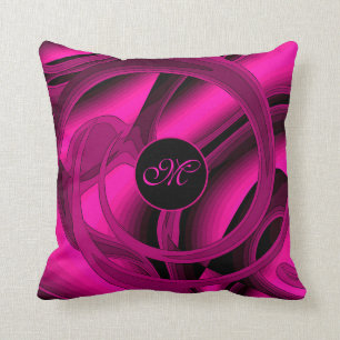 Luxury Modern Pink Abstract Floral Rose Throw Pillow