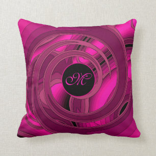 Luxury Modern Pink Abstract Floral Rose Throw Pillow
