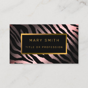Luxury Modern Pink Tiger Add Your Text Business Card
