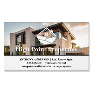 Luxury Modern Property   Real Estate Magnetic Business Card