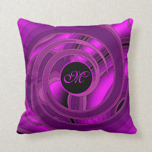 Luxury Modern Purple Abstract Floral Rose Throw Pillow