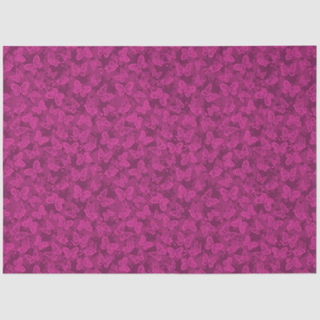 Luxury Modern Purple Natural Floral Butterfly Tissue Paper (Front)