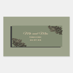Luxury Modern Sage green & gold faux metallic Sticker