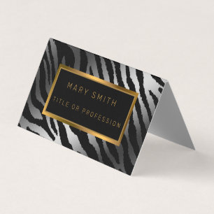 Luxury Modern Silver Tiger Add Your Text Business Card
