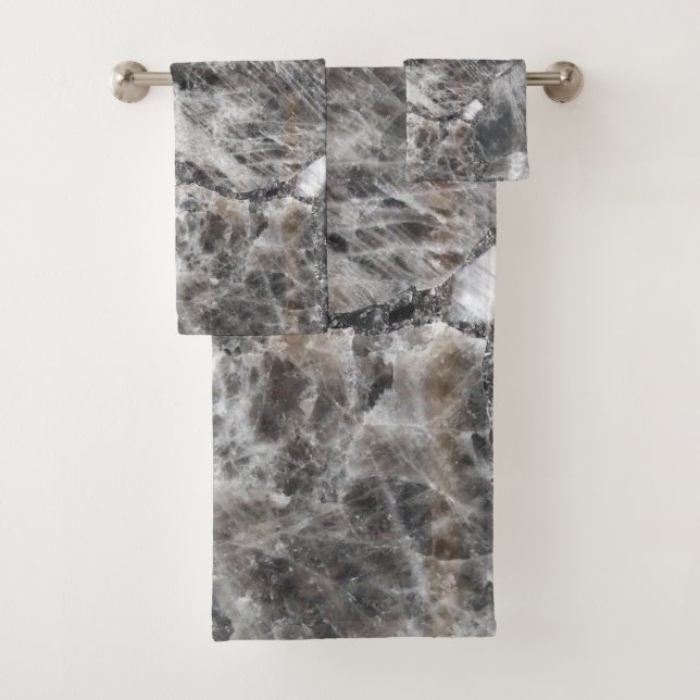 Luxury Modern Smoky Quartz Bath Towel Set (Insitu)