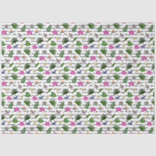 Luxury Modern Tropical Natural Floral Butterfly Tissue Paper