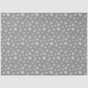 Luxury Modern Tropical Silver Natural Butterfly Tissue Paper