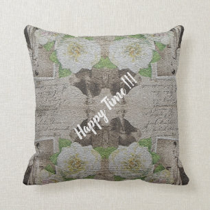 Luxury Modern Vintage Floral Rose Throw Pillow