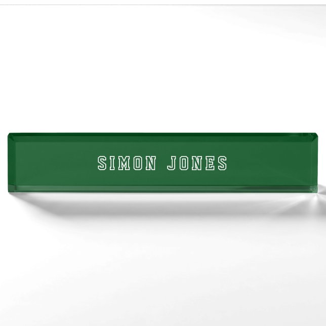  Luxury Modern Vintage Retro green Nameplate (Front)