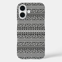 Luxury Monochrome Ancient Greek Aztec Maze Linear