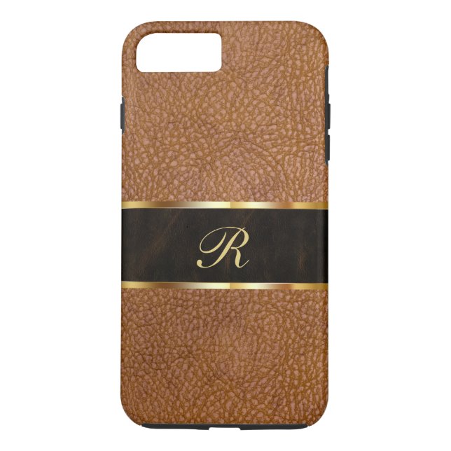 Luxury Monogram Leather Look Case-Mate iPhone Case (Back)