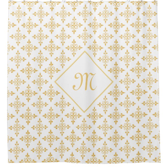 Luxury Monogram White and Gold Quatre Floral (Front)
