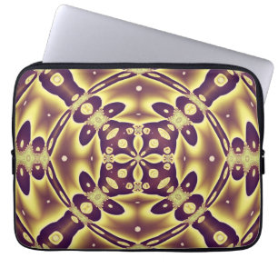 Luxury Moroccan Gold Purple Abstract Pattern Laptop Sleeve
