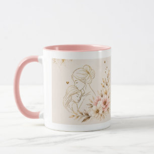 Luxury Mother’s Day Mug Gold Elegant Flora