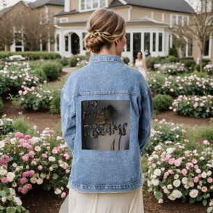 Luxury Motivational Denim Jacket – "Me to My Dream