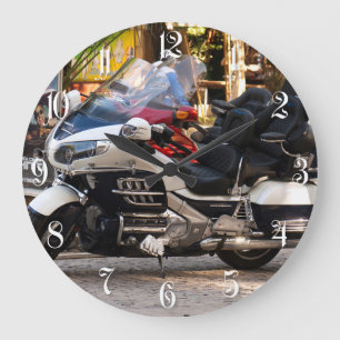 Luxury motorbikes large clock