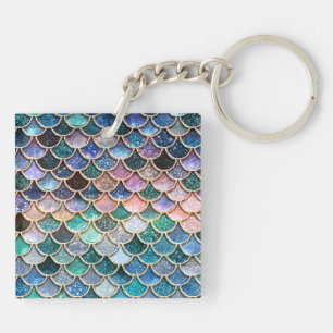 Luxury multicolor Glitter Mermaid Scales Keychain